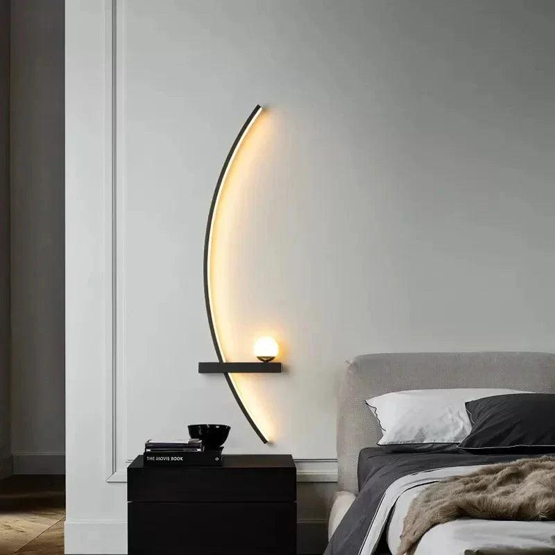 Modern LED Wall Lamp – Minimalist Art Design for Bedroom, Living Room, and Bathroom, Gold/Black - My Heaven Home